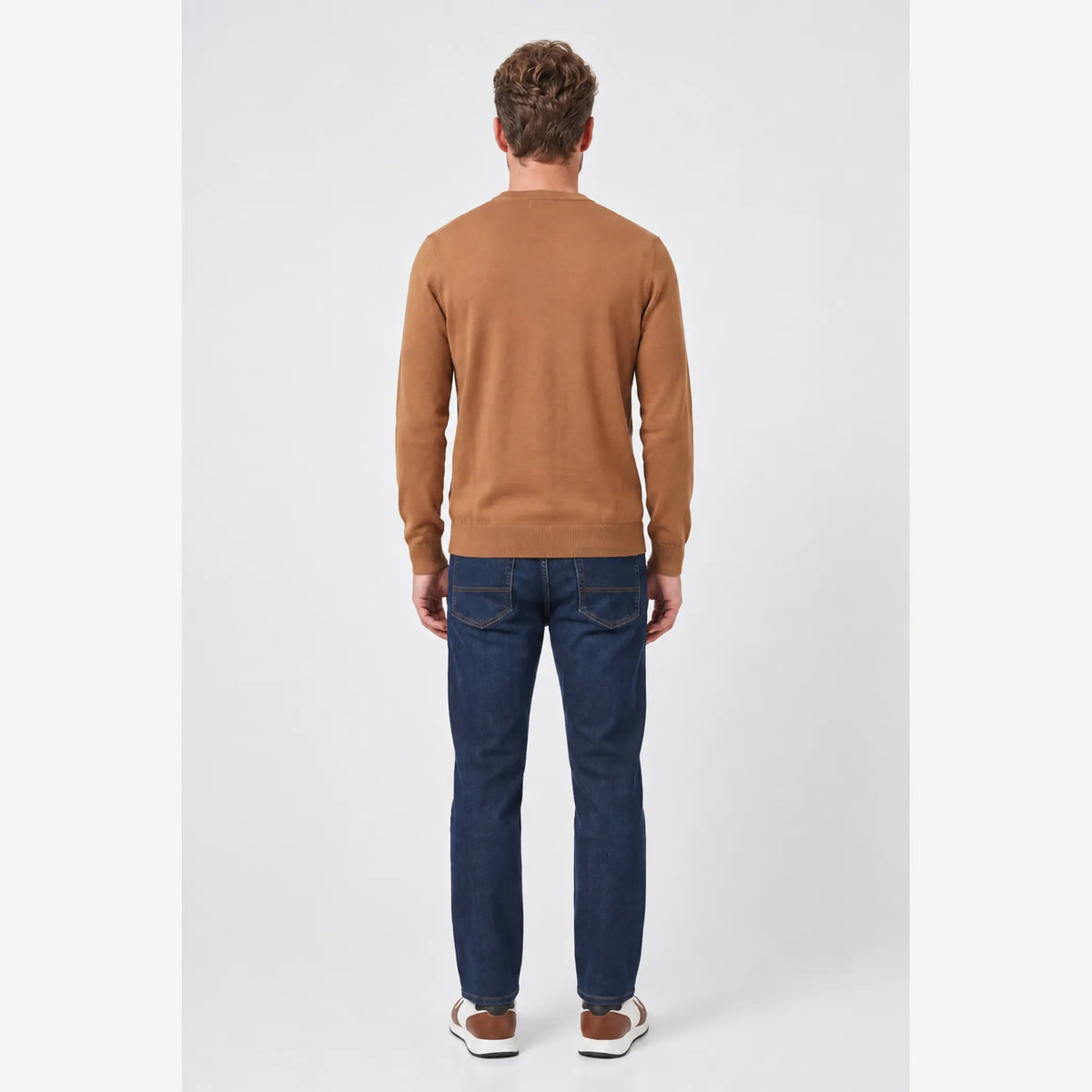 Giordano Treviso Tencel Crewneck Sweater in Caramel