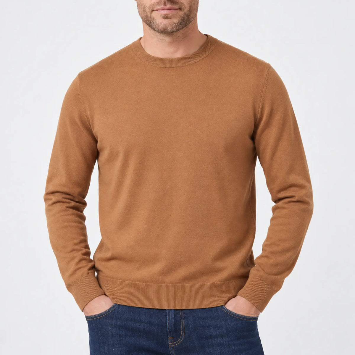 Giordano Treviso Tencel Crewneck Sweater in Caramel