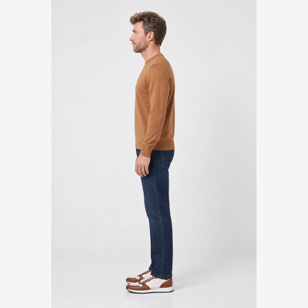 Giordano Treviso Tencel Crewneck Sweater in Caramel