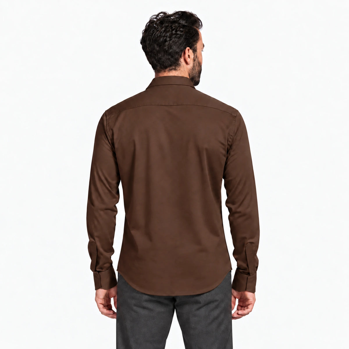Giordano Maggiore Liquid Cotton Shirt in Chocolate Brown