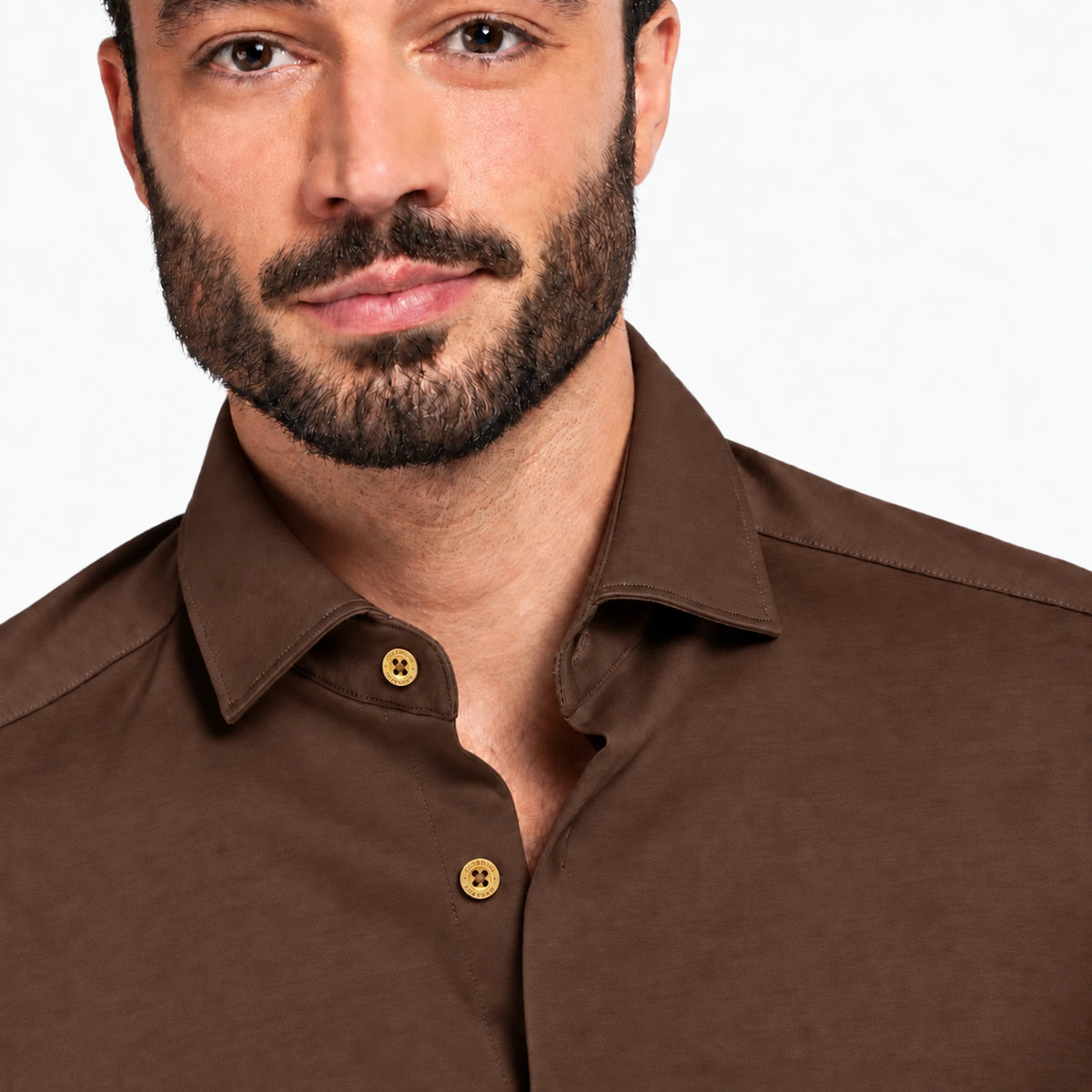 Giordano Maggiore Liquid Cotton Shirt in Chocolate Brown