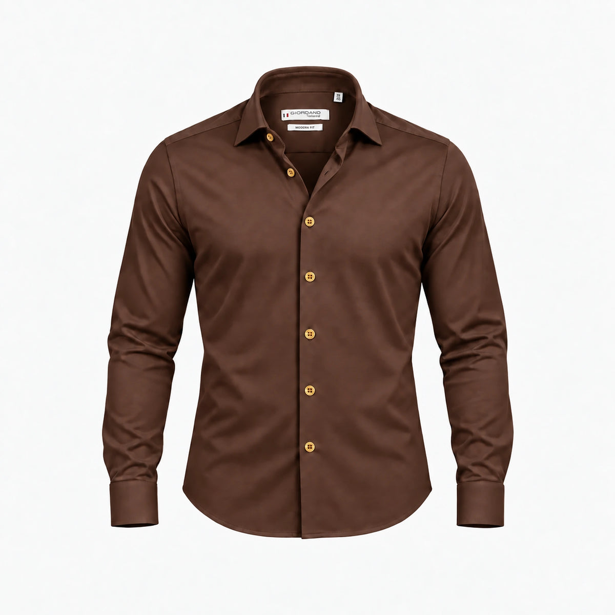 Giordano Maggiore Liquid Cotton Shirt in Chocolate Brown