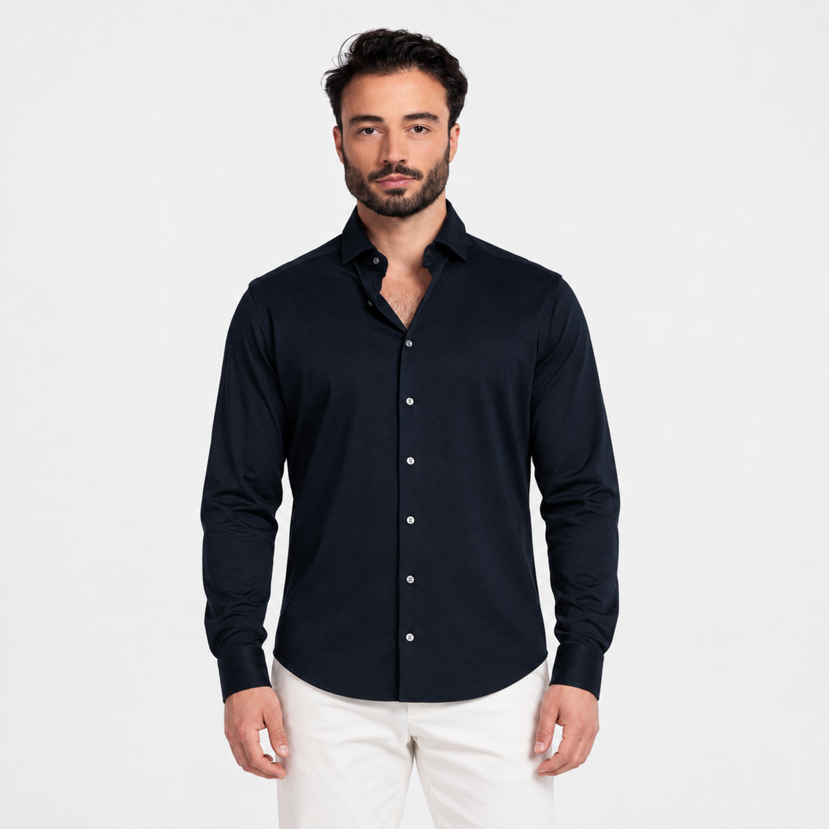 Giordano Maggiore Liquid Cotton Shirt in Navy