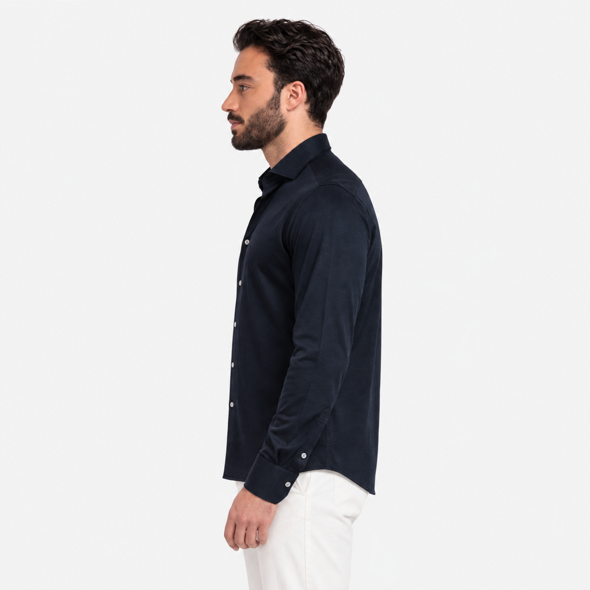 Giordano Maggiore Liquid Cotton Shirt in Navy