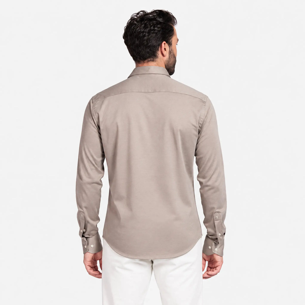 Giordano Maggiore Liquid Cotton Shirt in Taupe
