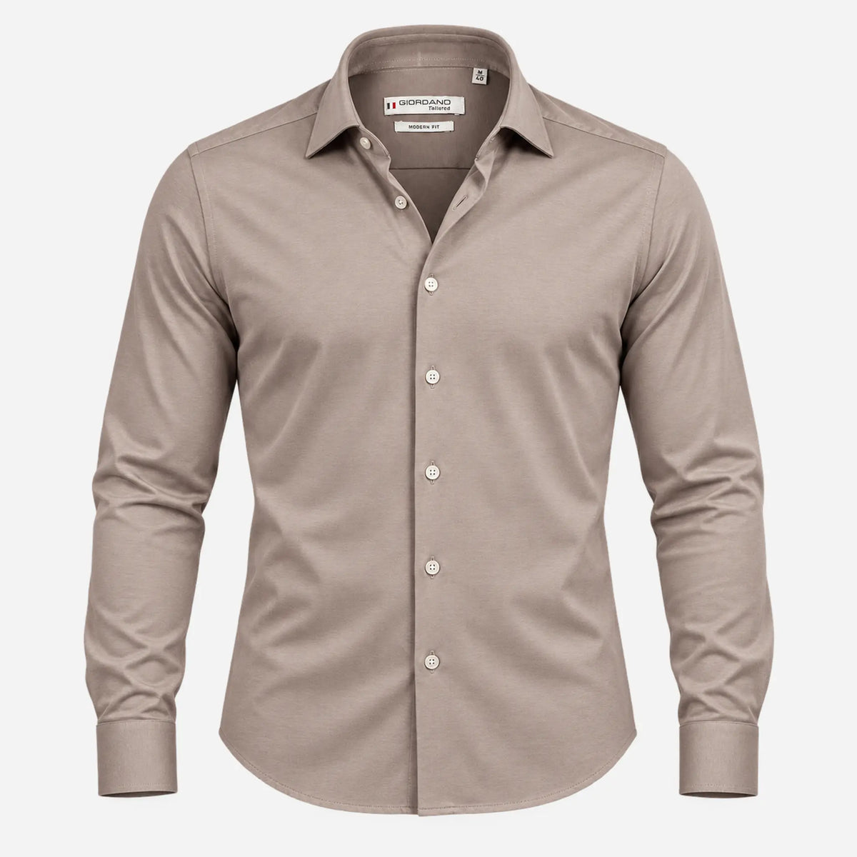 Giordano Maggiore Liquid Cotton Shirt in Taupe