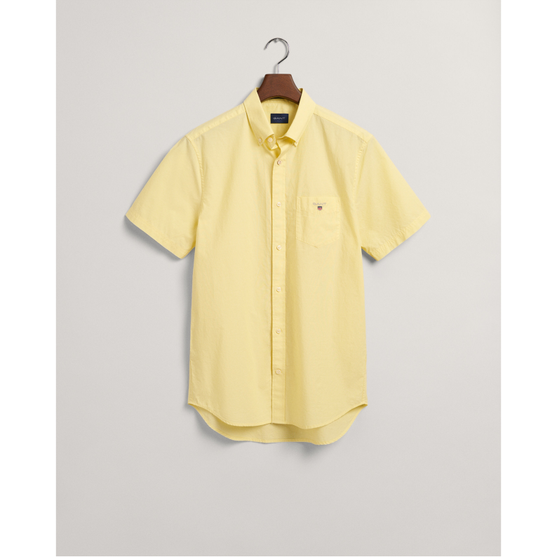 GANT Regular Fit Broadcloth Short Sleeved Shirt 3046401 - Lemonade