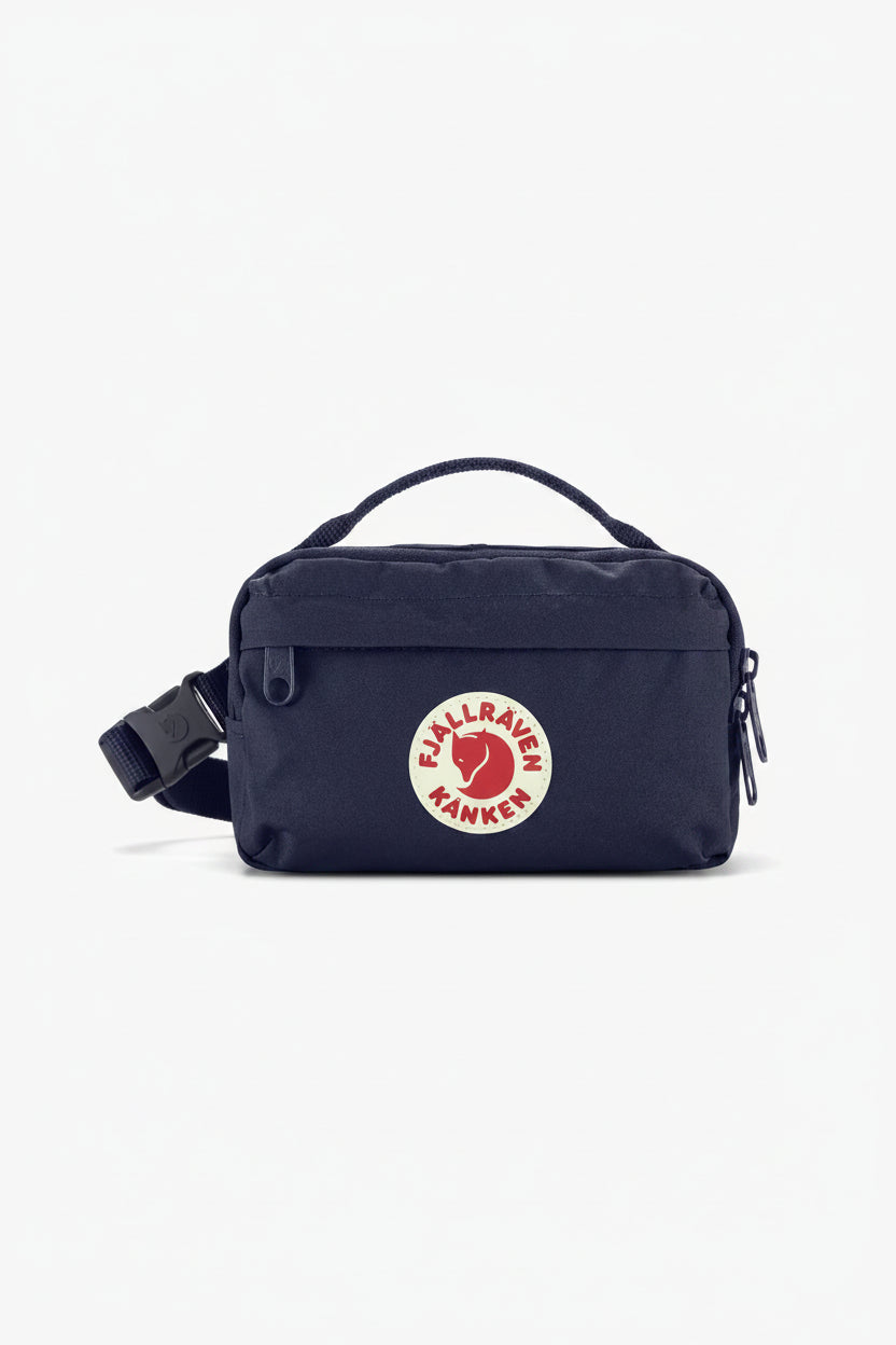 Midnight purple blue bag with Fjällräven Kånken logo on a white background