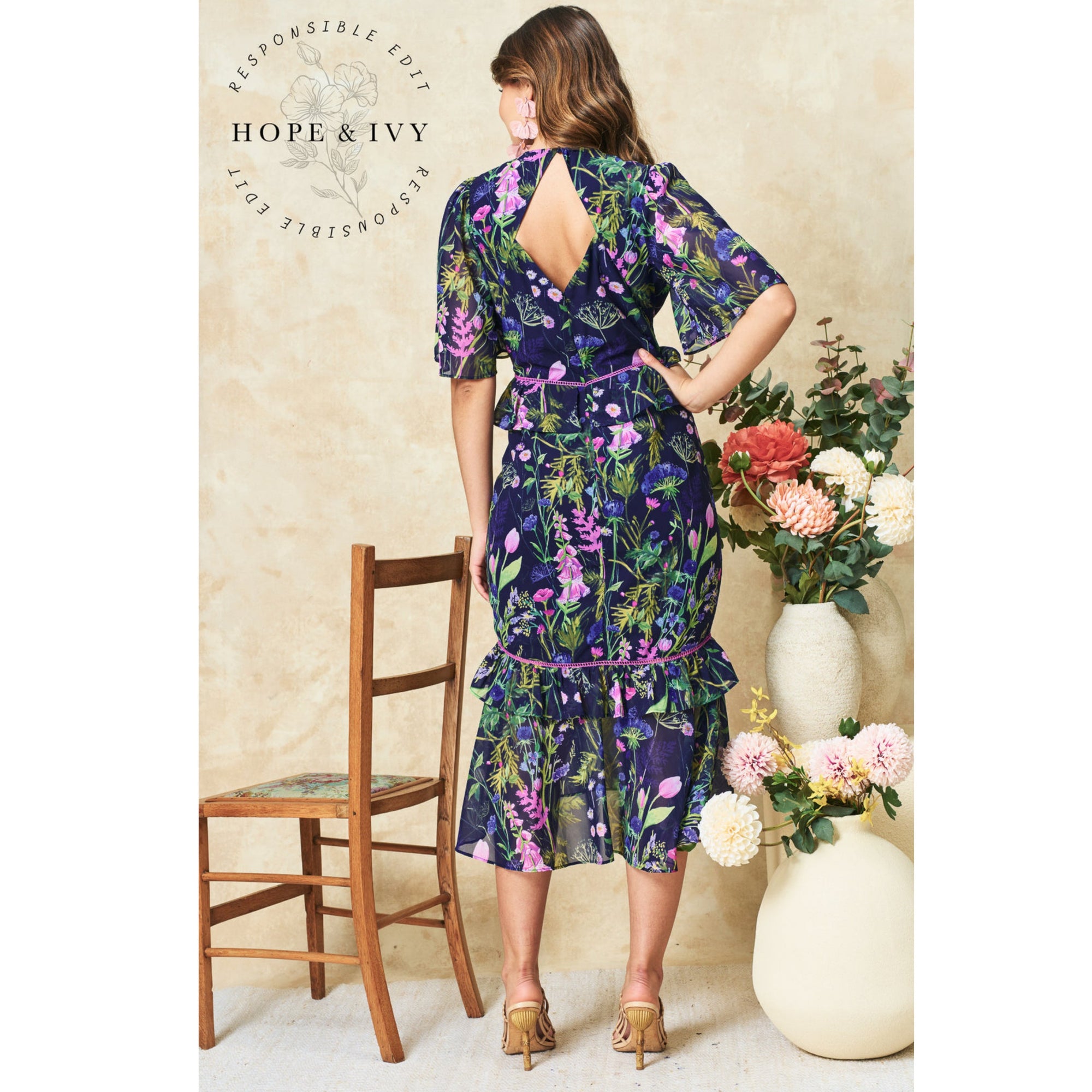 Hope &amp; Ivy The Naomi Midi Tea Dress 6720