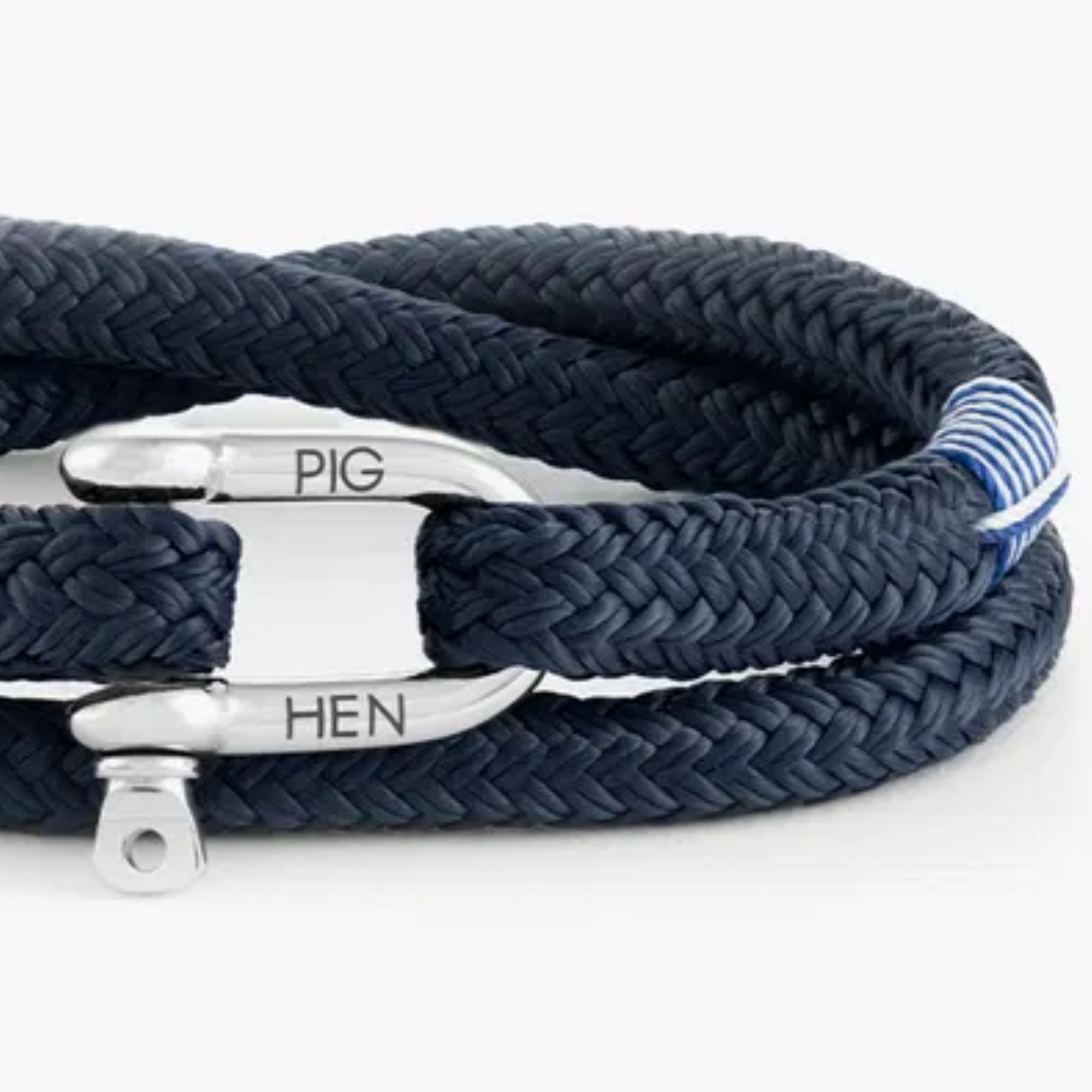 Pig &amp; Hen Hand Made D-Shackle Bracelet Salty Steve - Navy | Silver