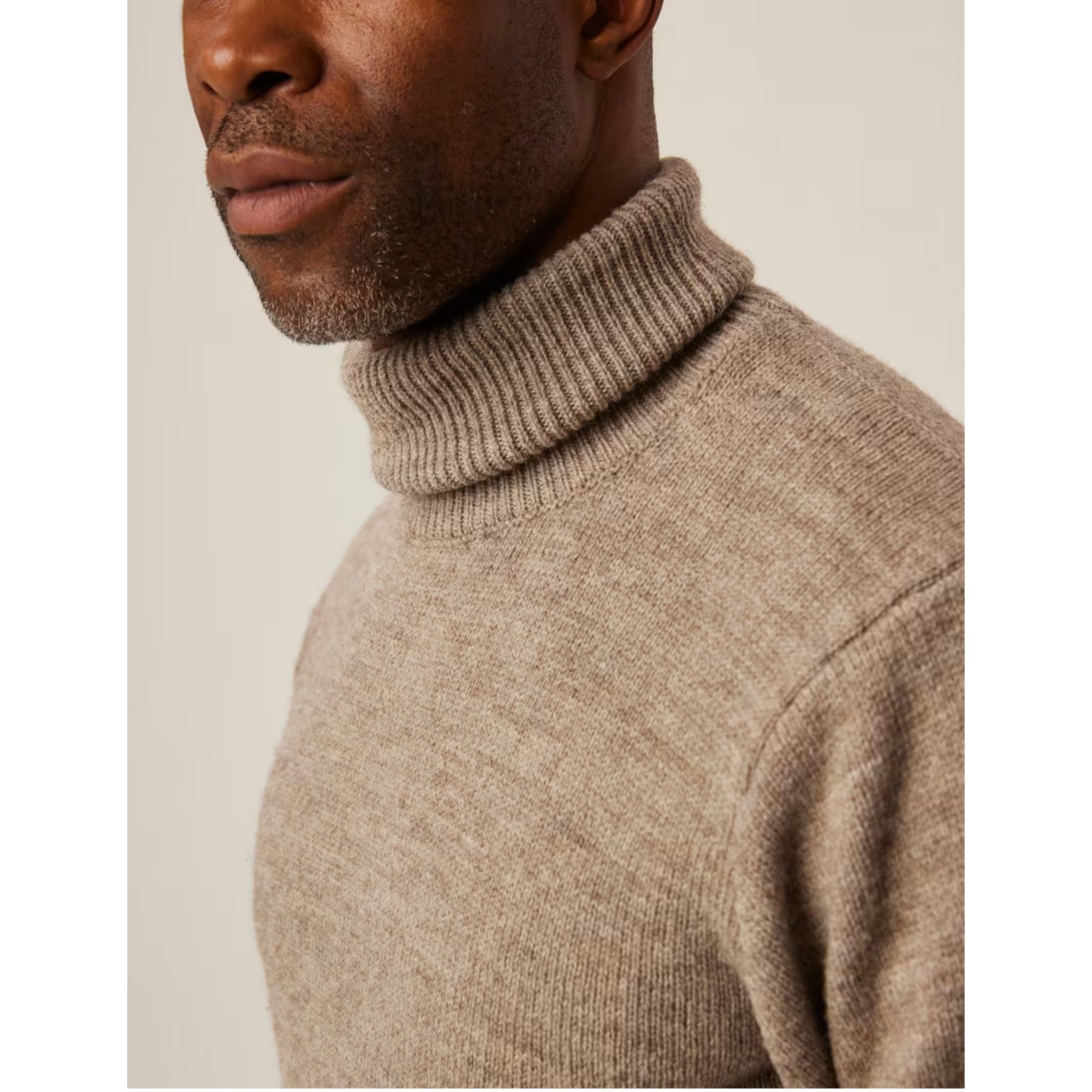 Peregrine Makers Stitch Polo Neck Jumper Oak Made in England WJ71038