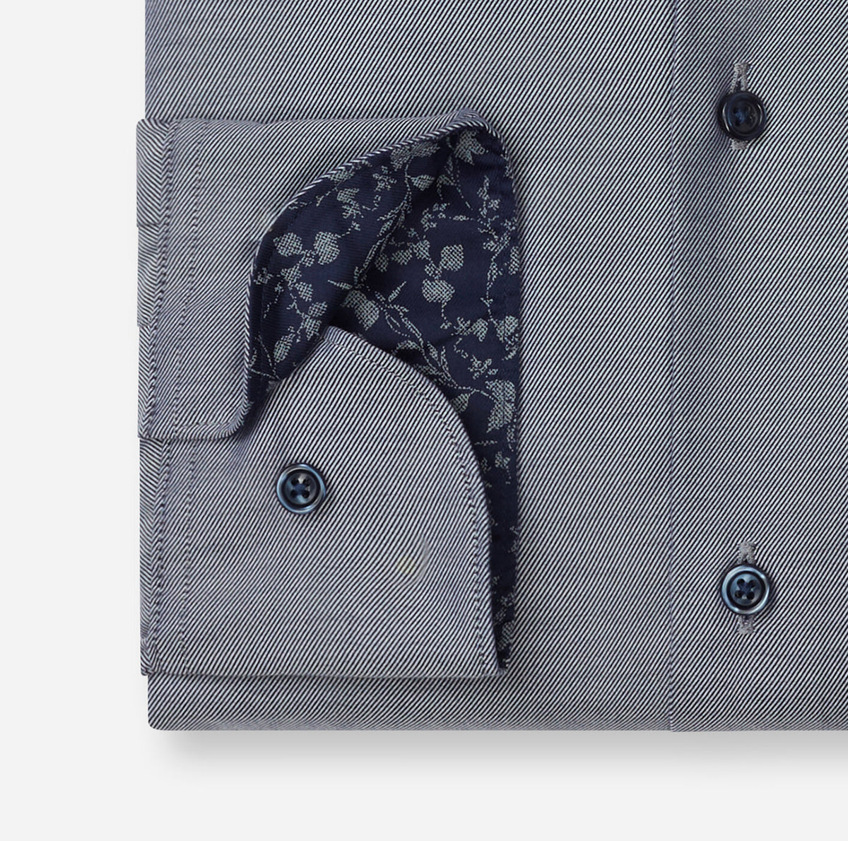 OLYMP Luxor Modern Fit Floral Trim Shirt in Marine