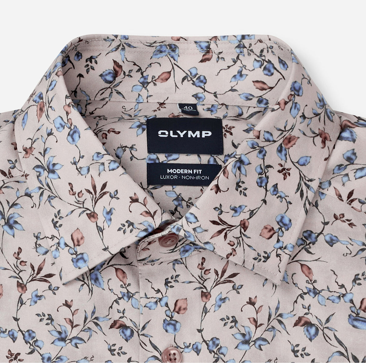 OLYMP Luxor Modern Fit Floral Shirt in Natural