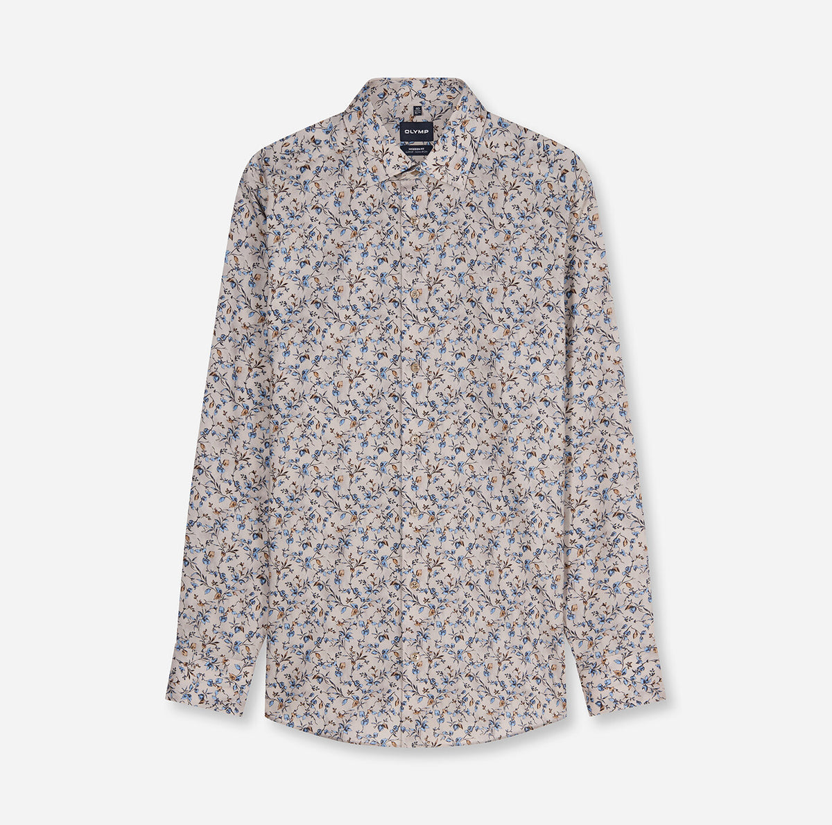 OLYMP Luxor Modern Fit Floral Shirt in Natural