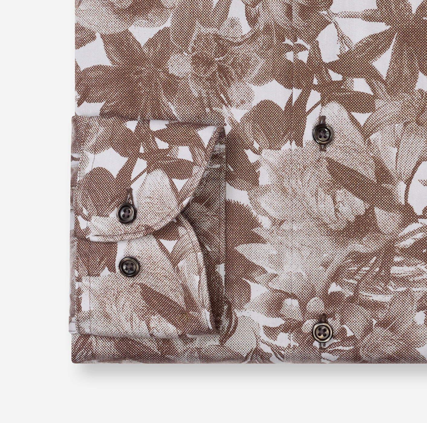 OLYMP Modern Fit Floral Print Shirt in Brown 1307