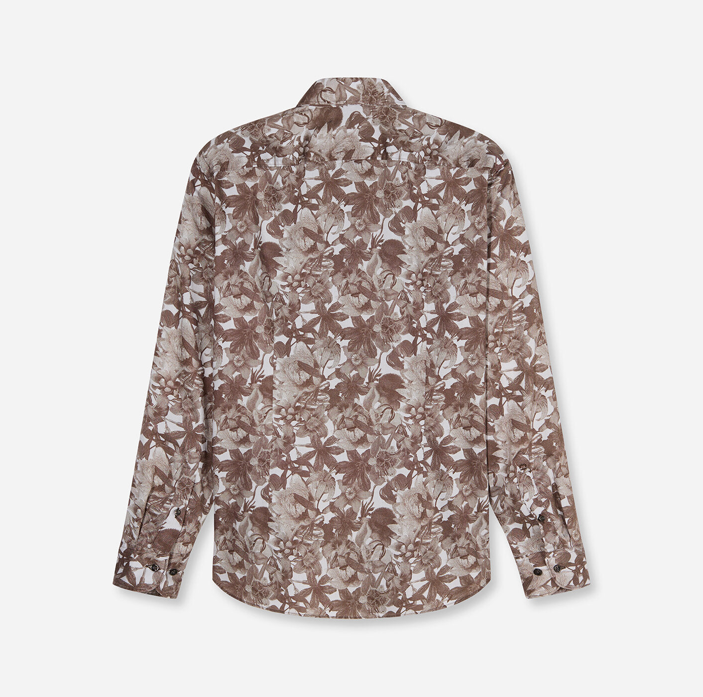 OLYMP Modern Fit Floral Print Shirt in Brown 1307