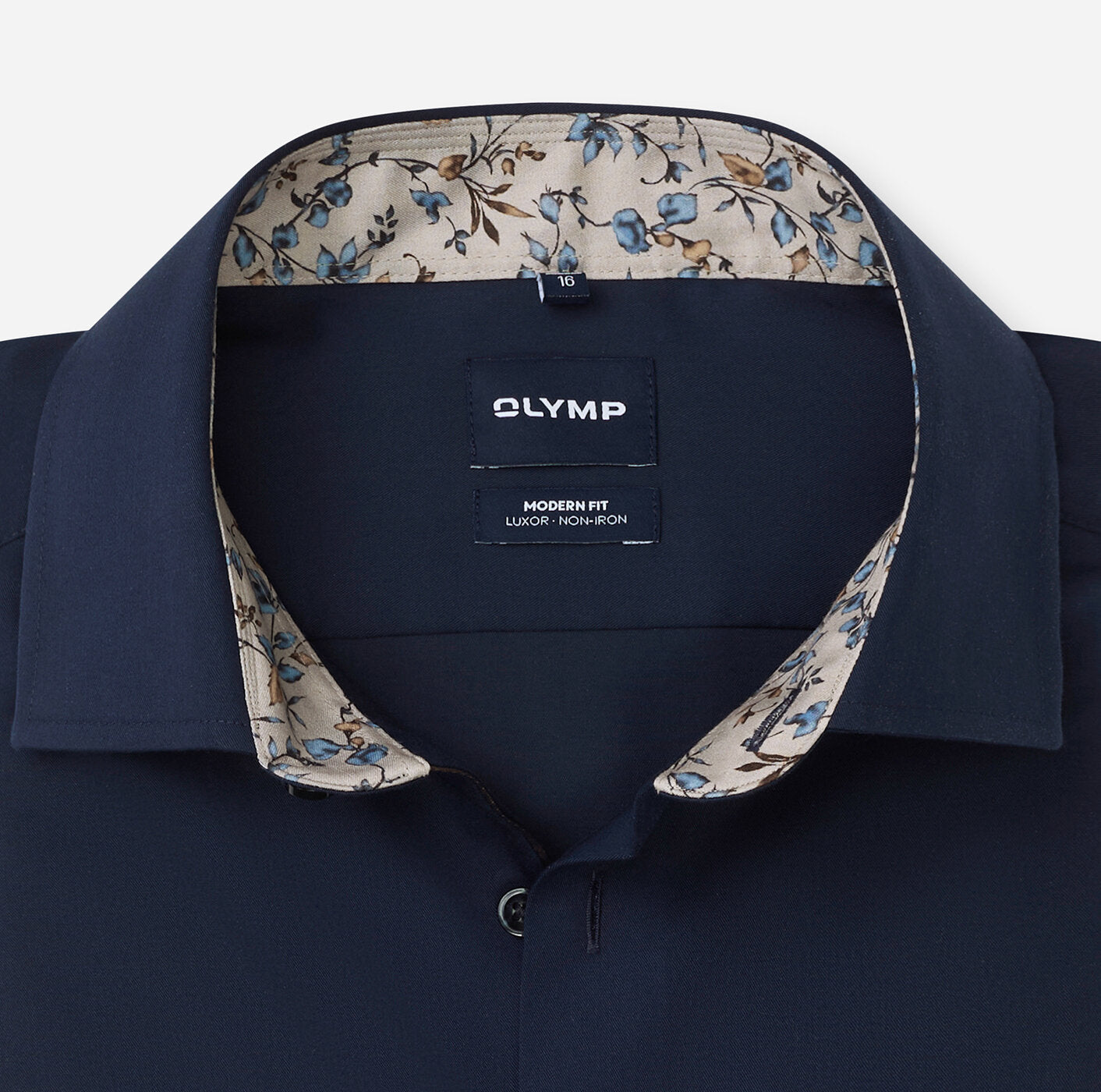 OLYMP Luxor Modern Fit Non-Iron Shirt in Marine