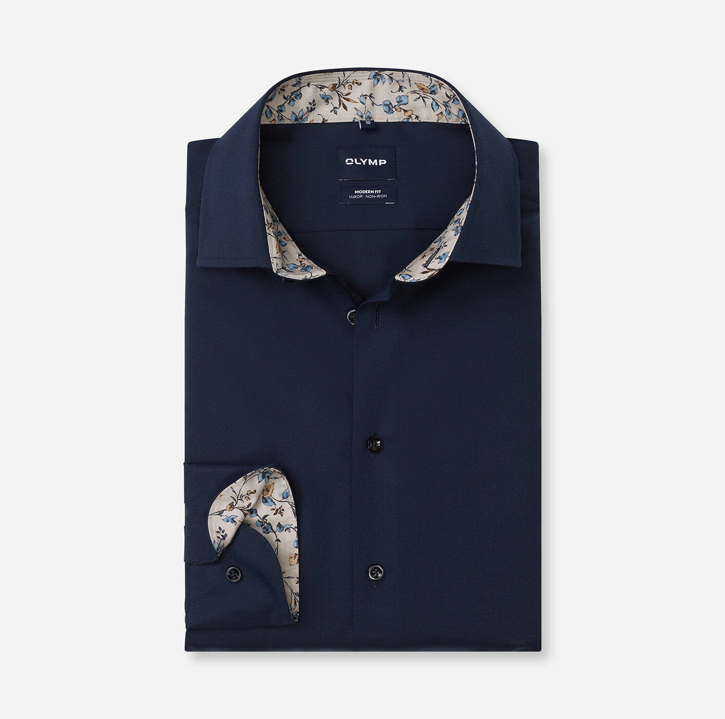 OLYMP Luxor Modern Fit Non-Iron Shirt in Marine