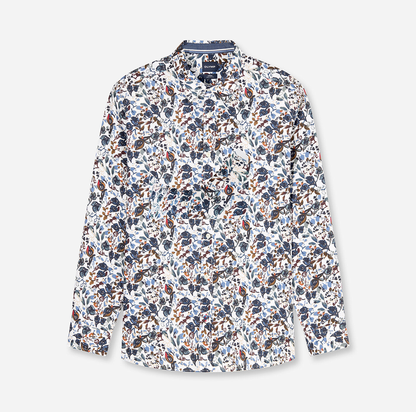 OLYMP Regular Fit Floral Casual Shirt in Off White