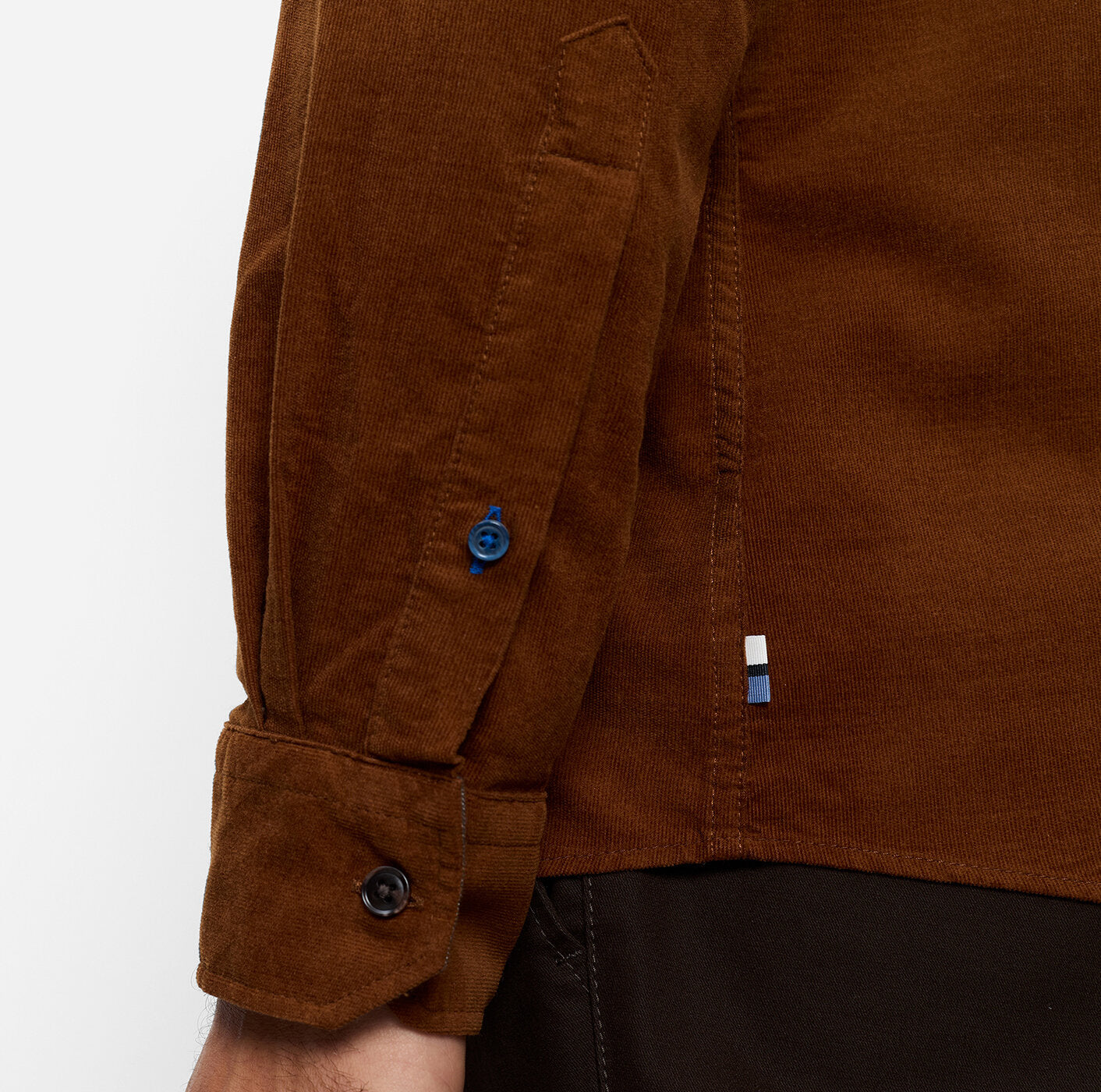 OLYMP Casual Regular Fit Micro Cord Shirt in Caramel 4098