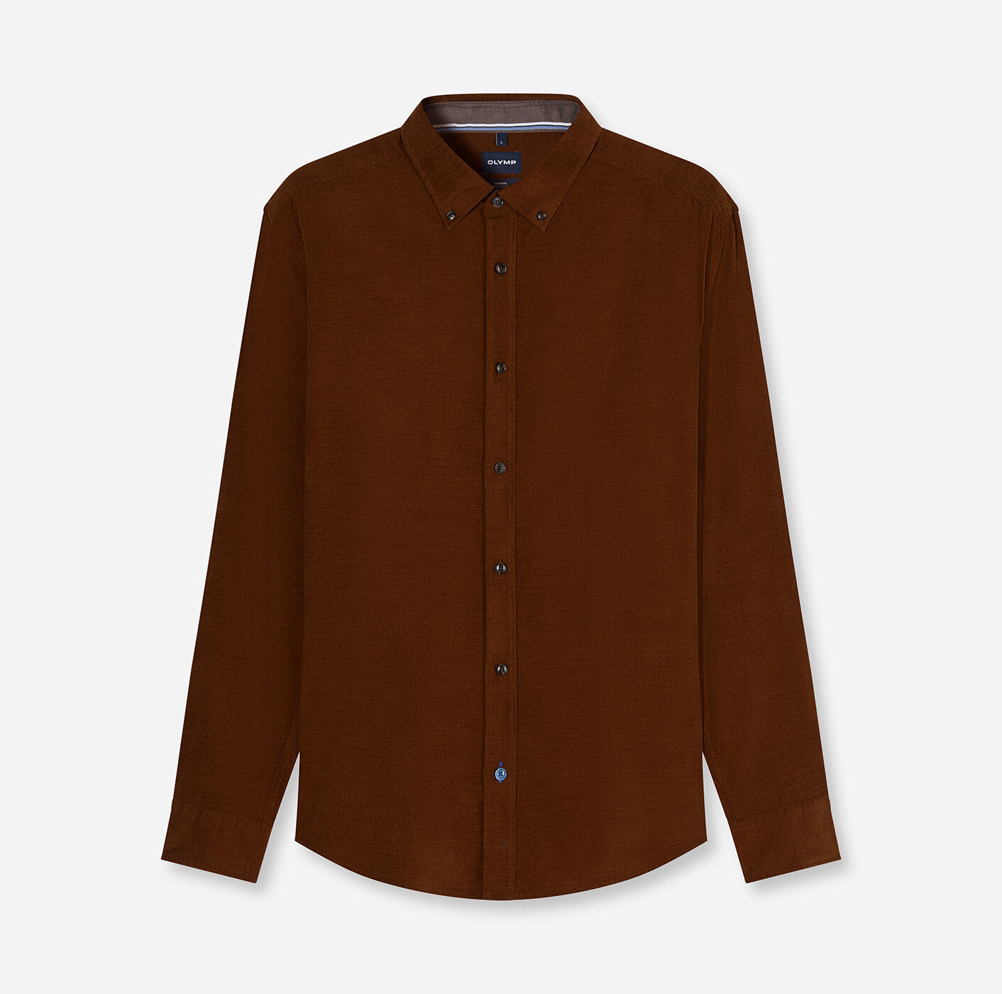 OLYMP Casual Regular Fit Micro Cord Shirt in Caramel 4098