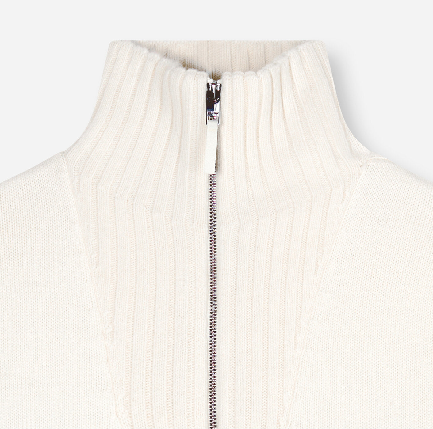 Olymp Casual Knitwear Zip Cardigan in Off White 53232601