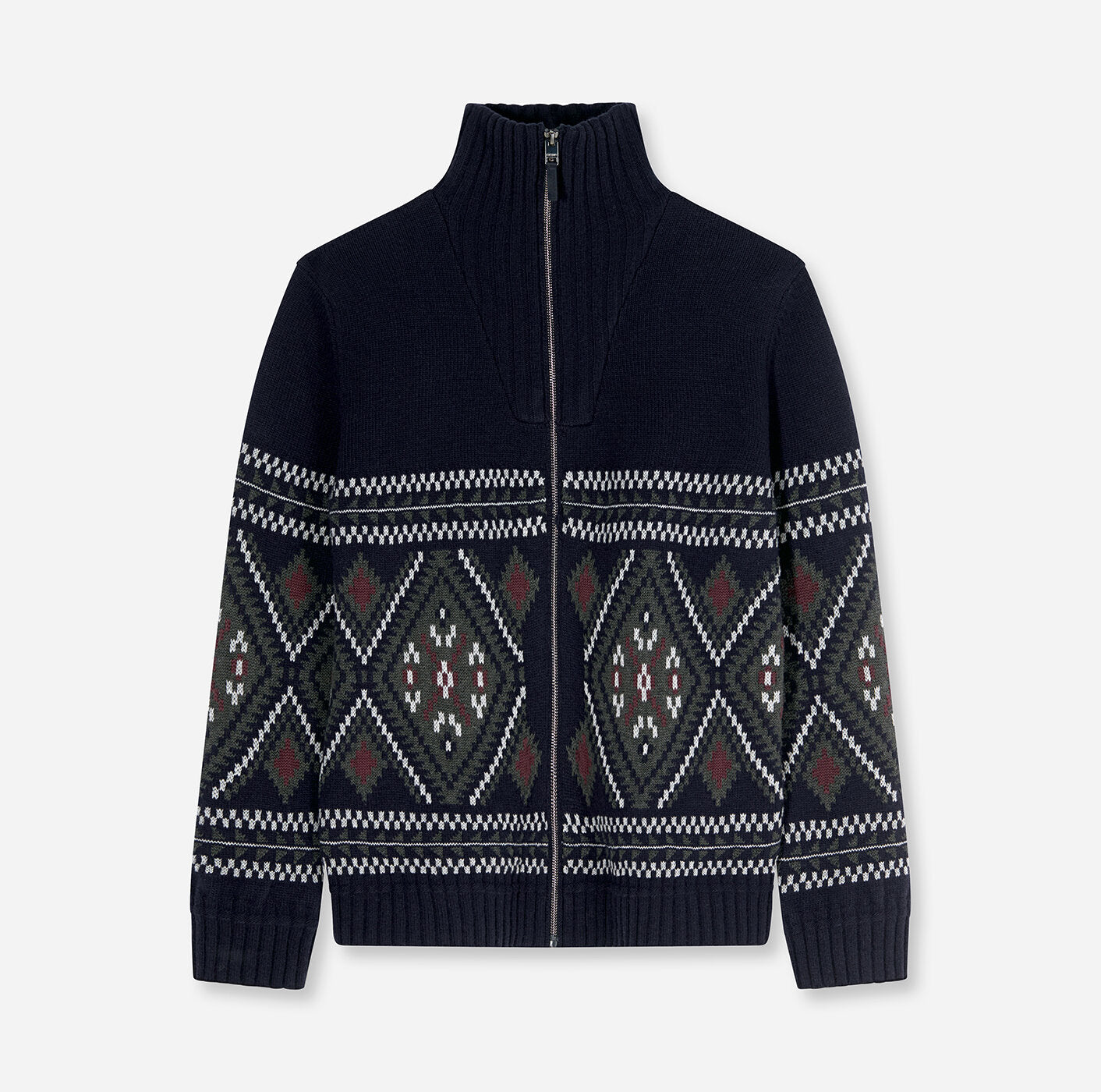 Olymp Casual Knitwear Zip Cardigan in Marine 53232601