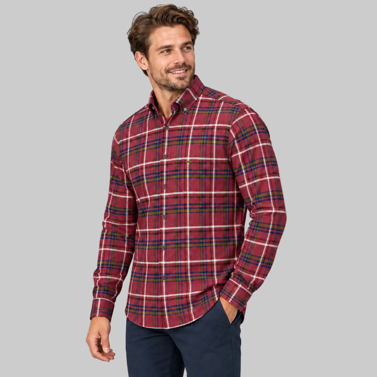 Fynch-Hatton Premium Flannel Shirt - Brick 16108860