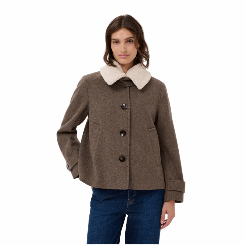 Part Two SylviaPW Casual Wool-Blend Jacket - Dark Walnut Melange