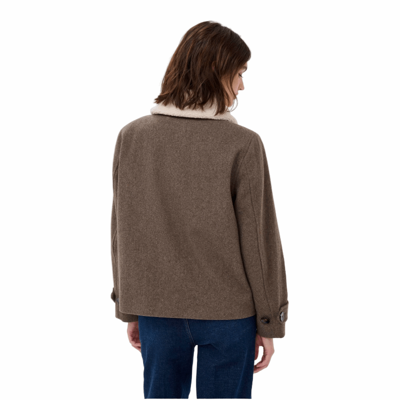 Part Two SylviaPW Casual Wool-Blend Jacket - Dark Walnut Melange