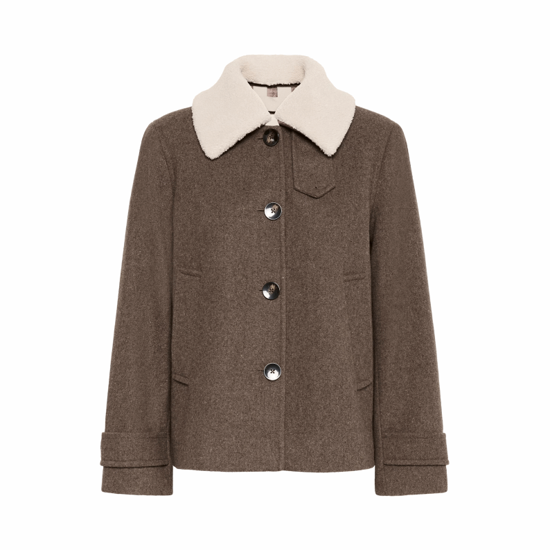 Part Two SylviaPW Casual Wool-Blend Jacket - Dark Walnut Melange