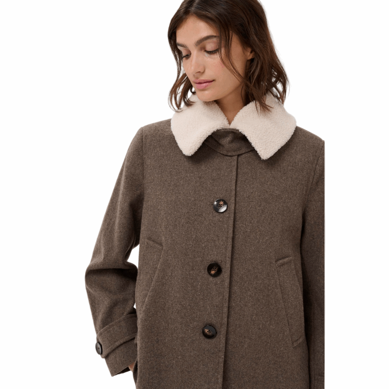 Part Two SylviaPW Casual Wool-Blend Jacket - Dark Walnut Melange