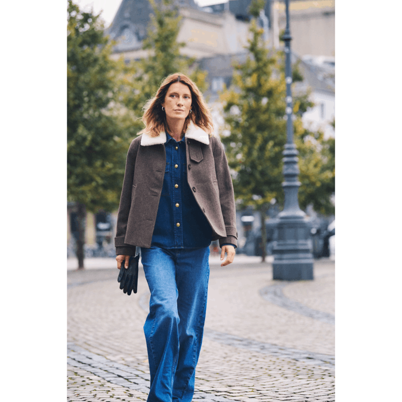 Part Two SylviaPW Casual Wool-Blend Jacket - Dark Walnut Melange