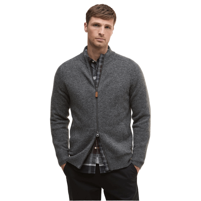 Barbour Talder Zip-Up Jumper - Charcoal