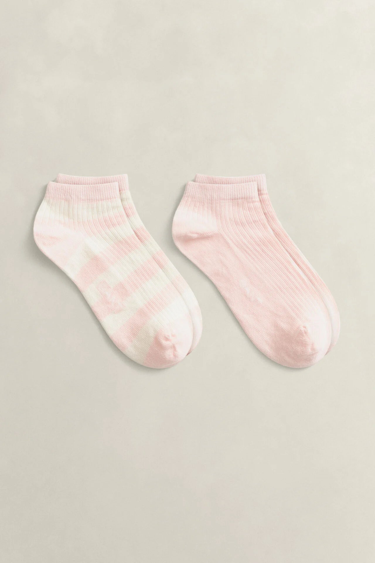 GANT 2-Pack Striped &amp; Solid Ankle Socks in Apricot Pink