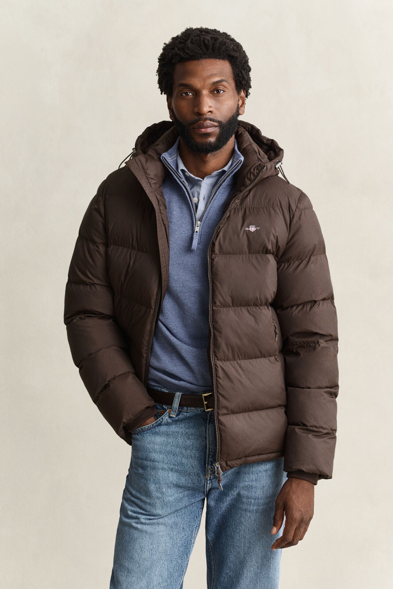 GANT Active Cloud Jacket in Black Brown