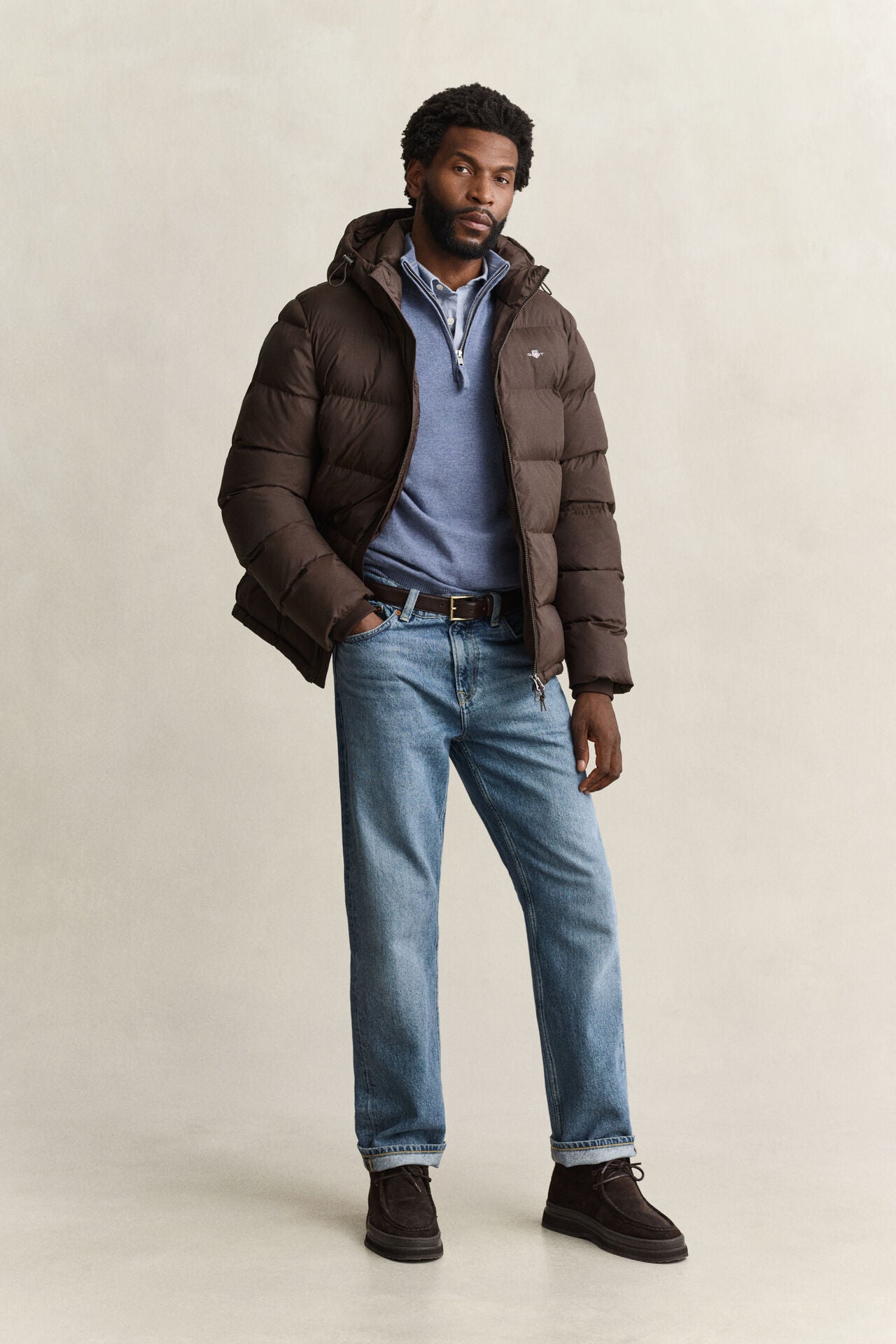 GANT Active Cloud Jacket in Black Brown