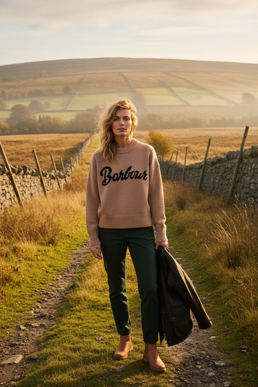 Barbour Ivybridge Knit Jumper in Warm Trench