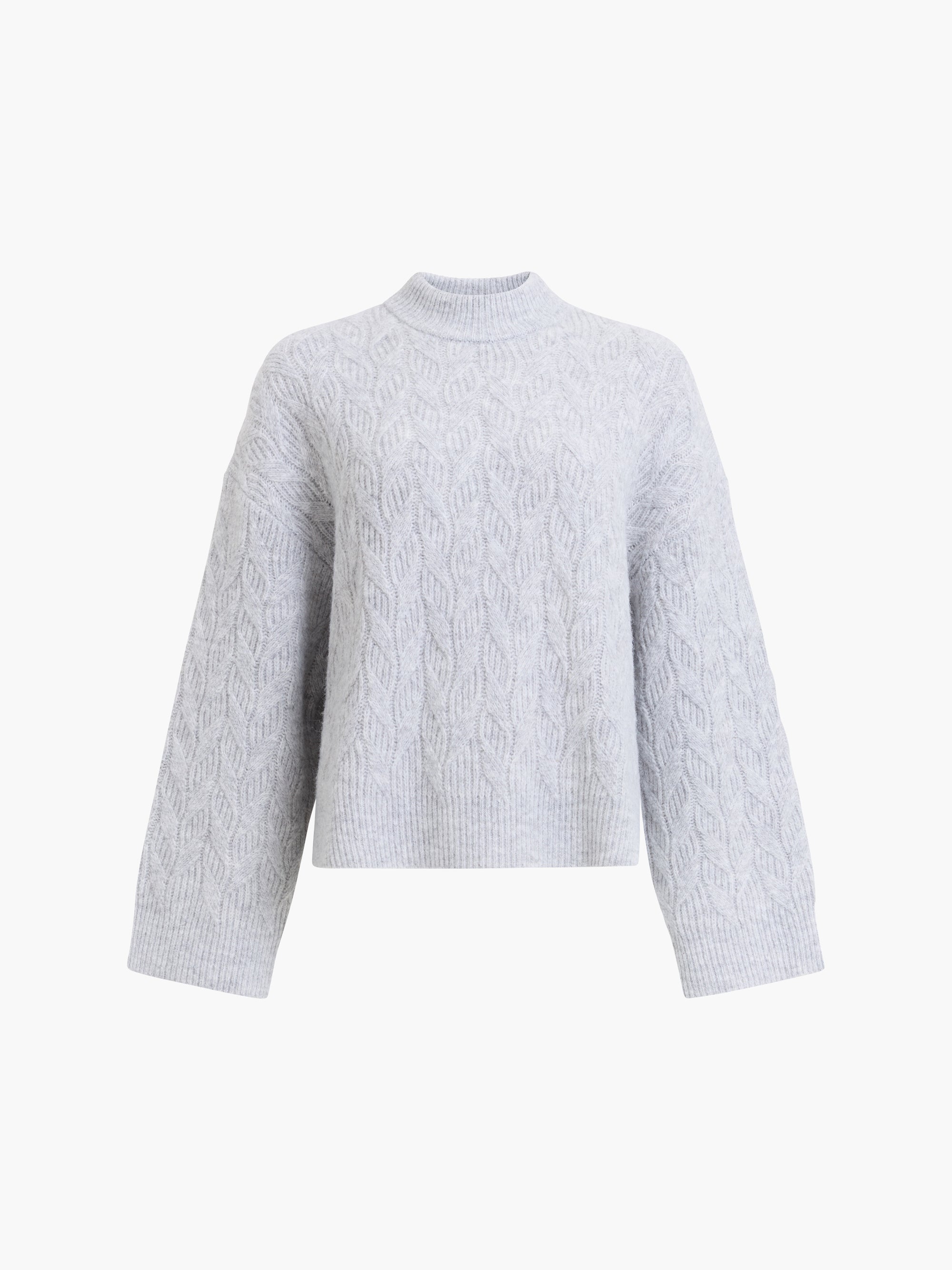 Womens French Connection Kezia Cable Twist Jumper In Soft Grey