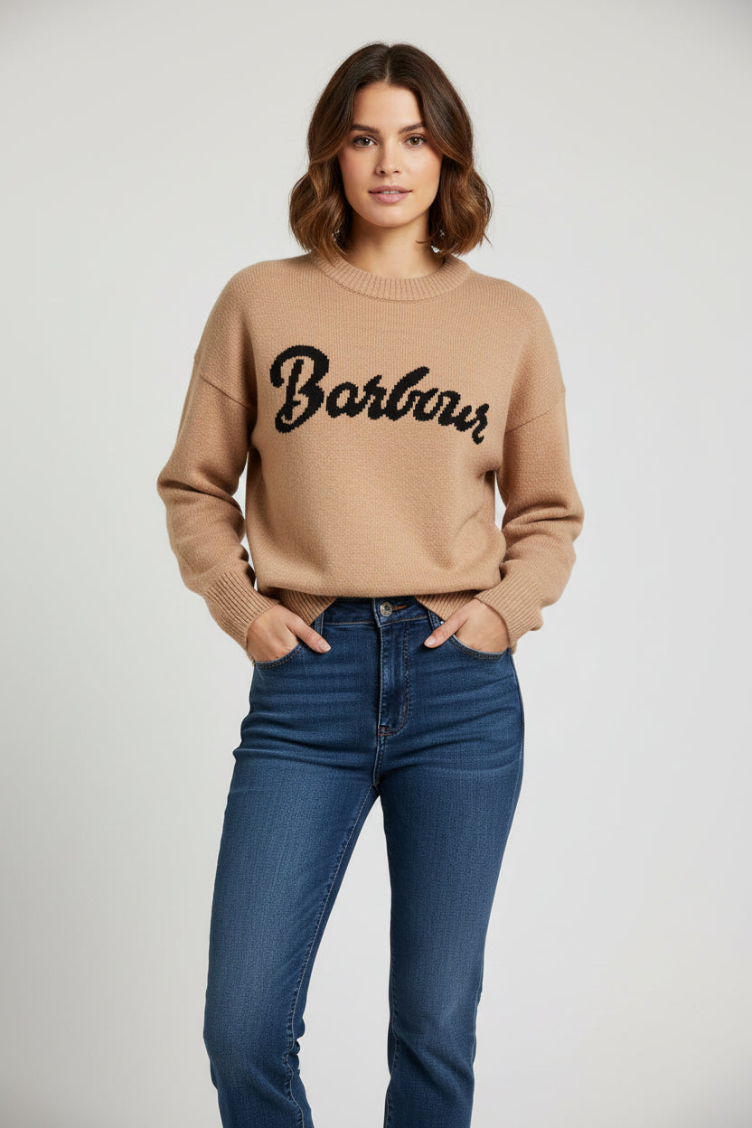 Barbour Ivybridge Knit Jumper in Warm Trench