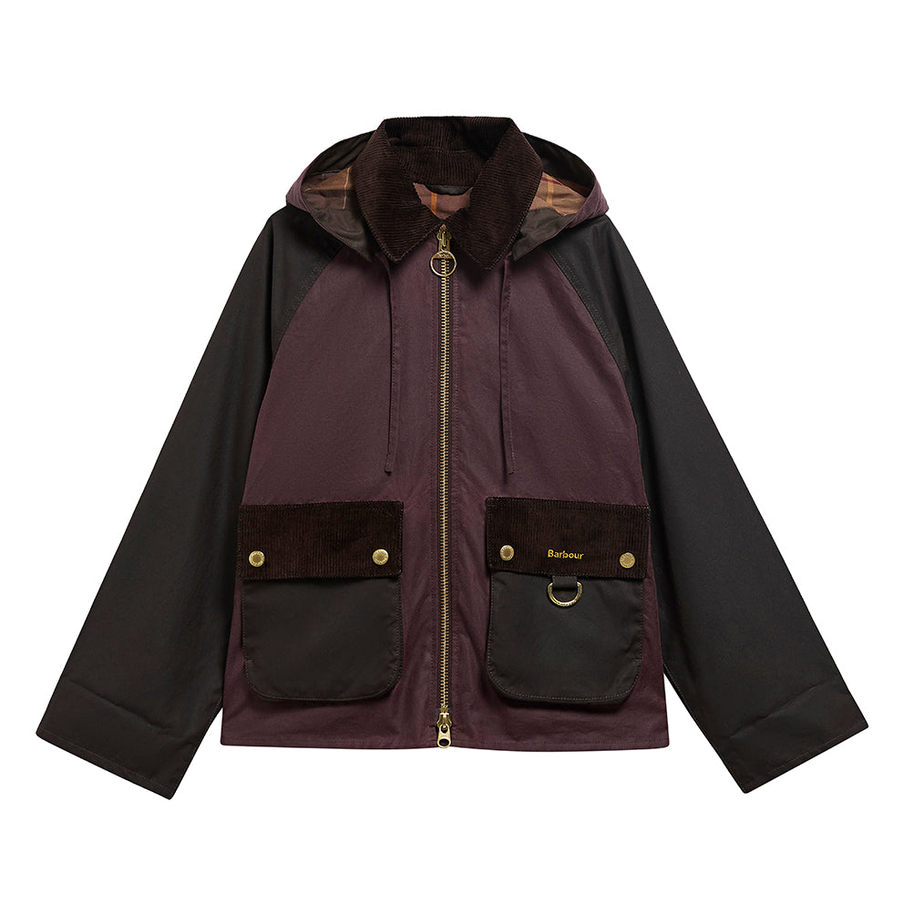Barbour Carville Wax Jacket in Rustic Bordeaux Muted LWX1578RU91