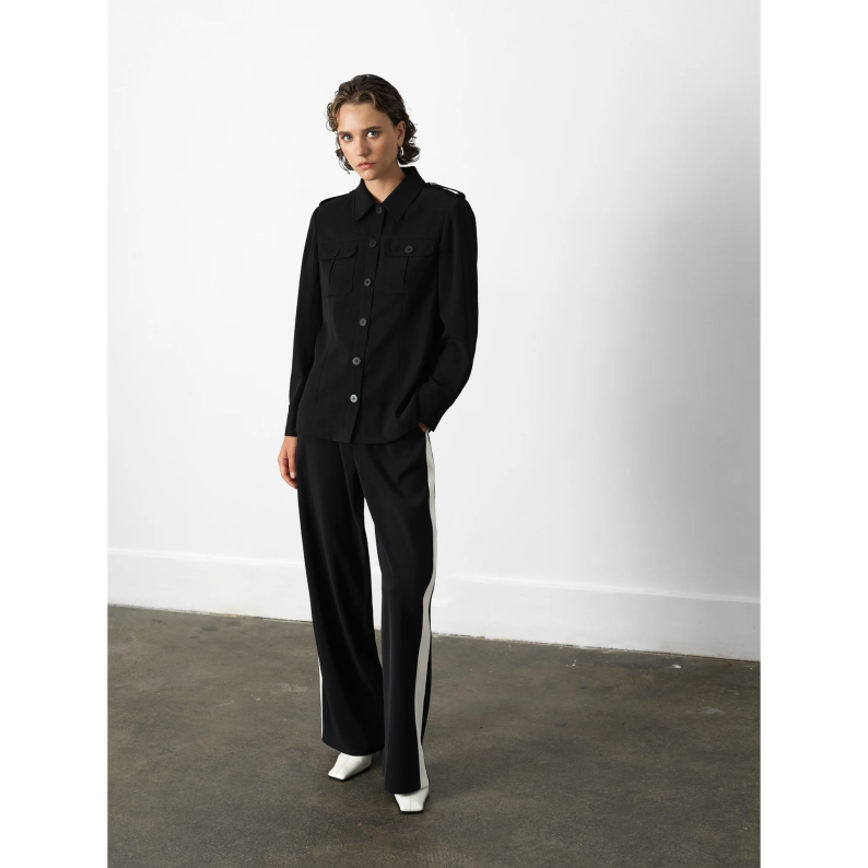 French Connection Vinnie Tailored Shirt Jacket In Black 75ZAW