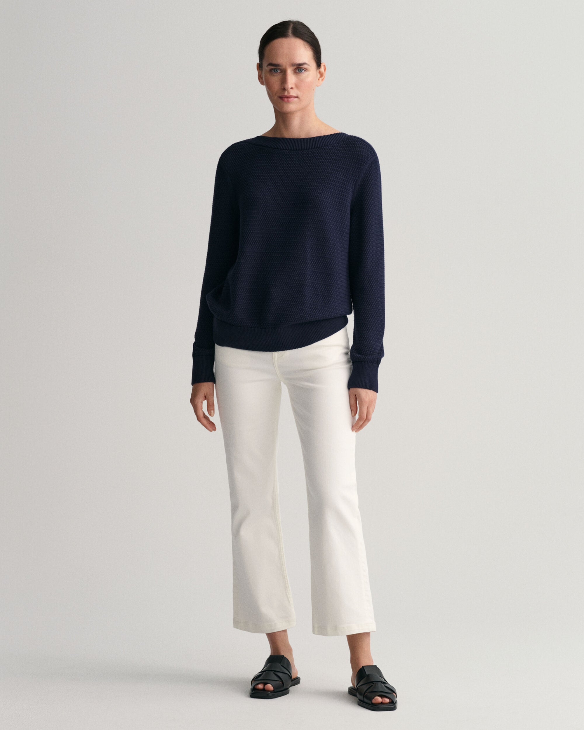 GANT Cropped Wide Leg Colour Jeans in Eggshell 0179