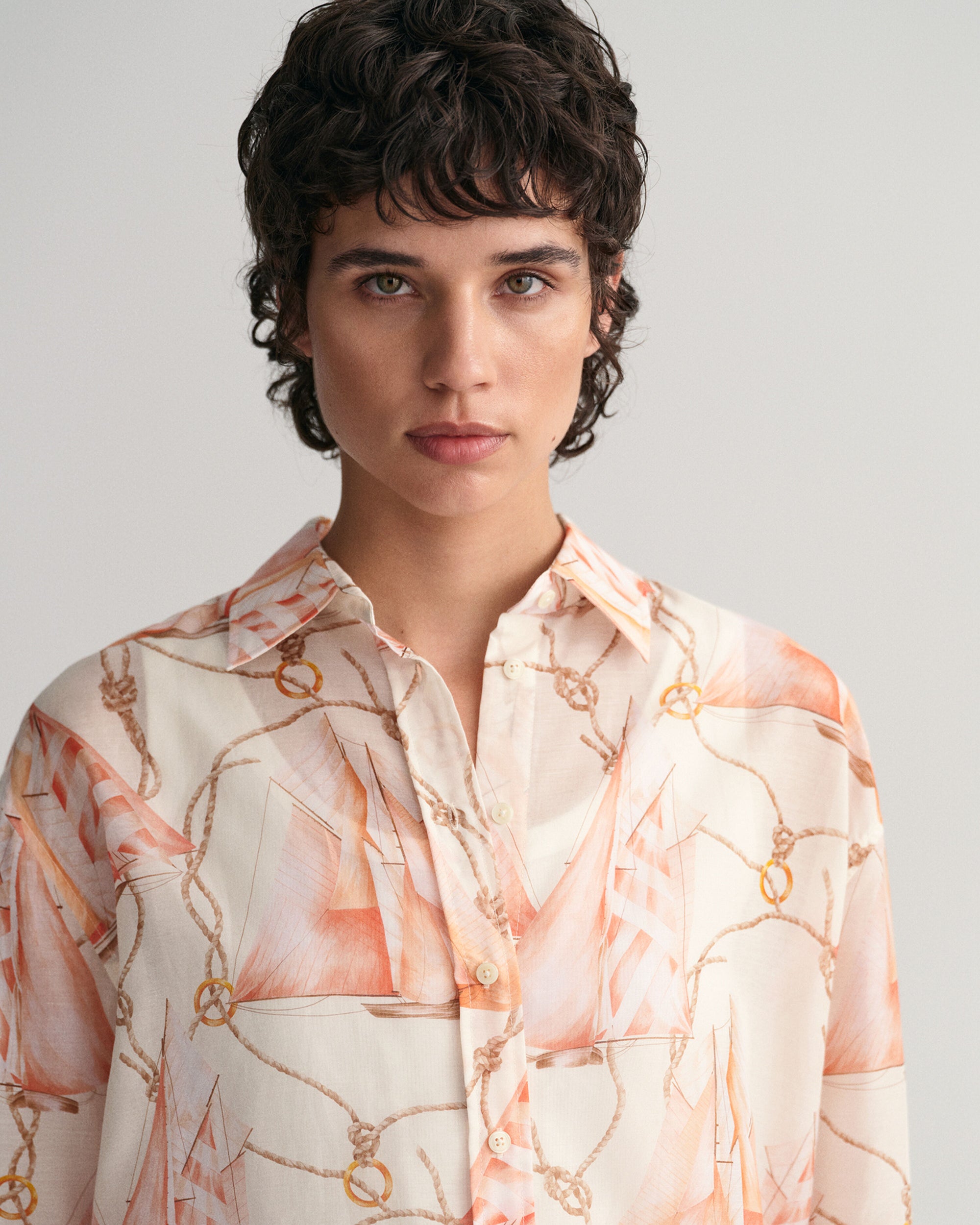 GANT Sailing Print Silk Oversized Shirt 0183