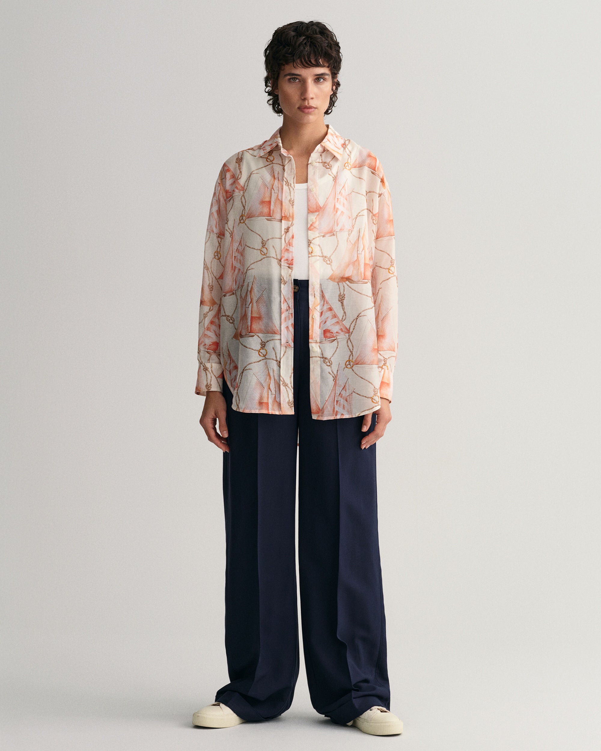 GANT Sailing Print Silk Oversized Shirt 0183