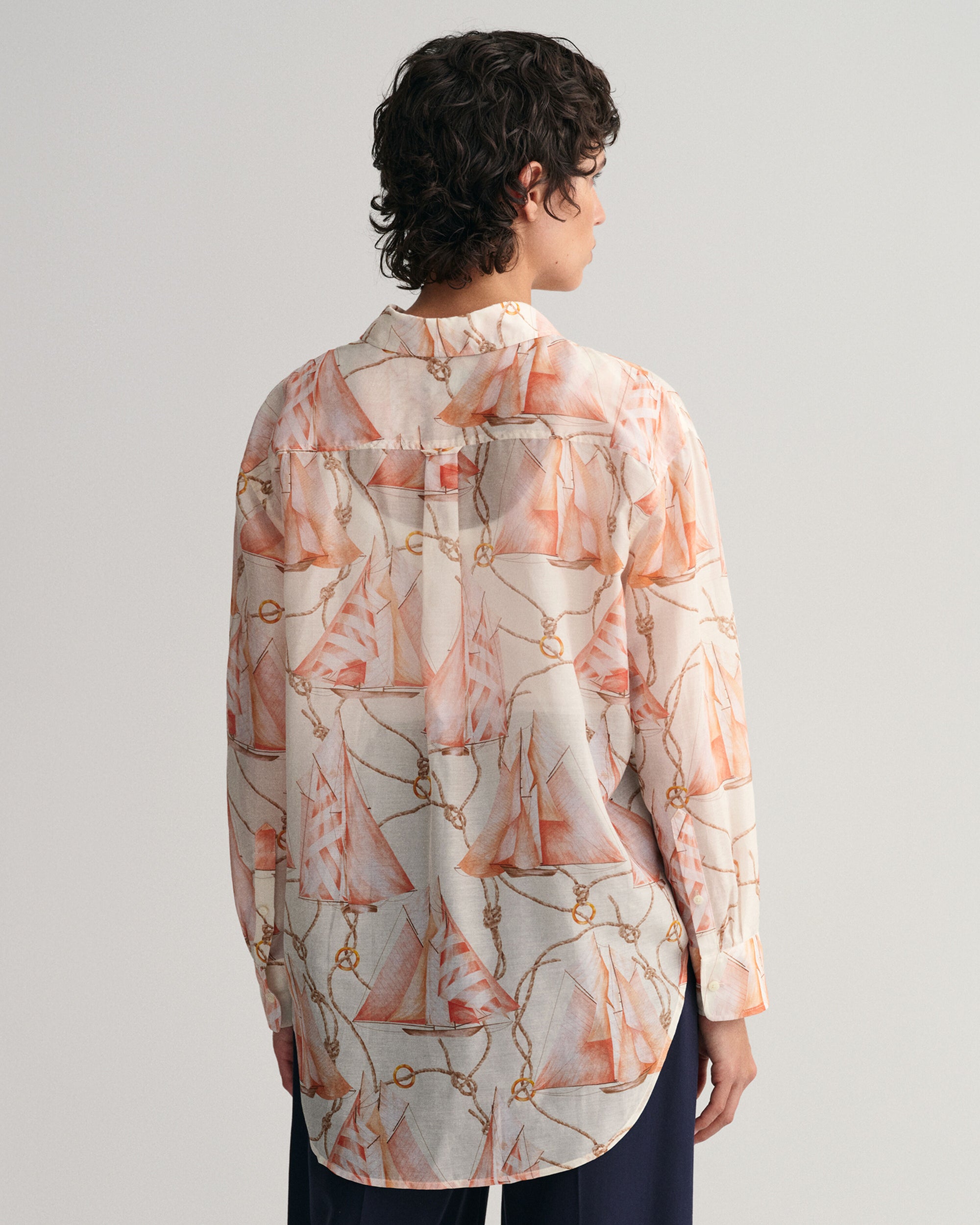 GANT Sailing Print Silk Oversized Shirt 0183