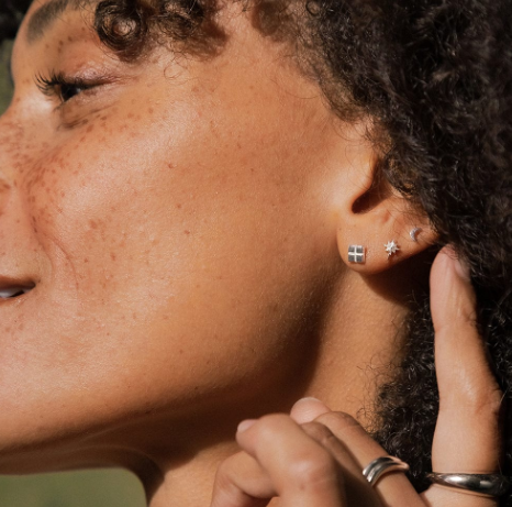 Daisy London CUBE STUD EARRINGS Sterling Silver ST05_SLV