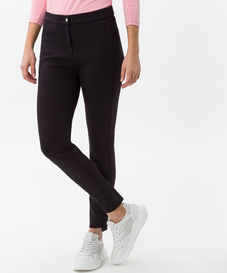 Brax Lab Lou Zip Skinny Fit Trouser 74-5307 Black