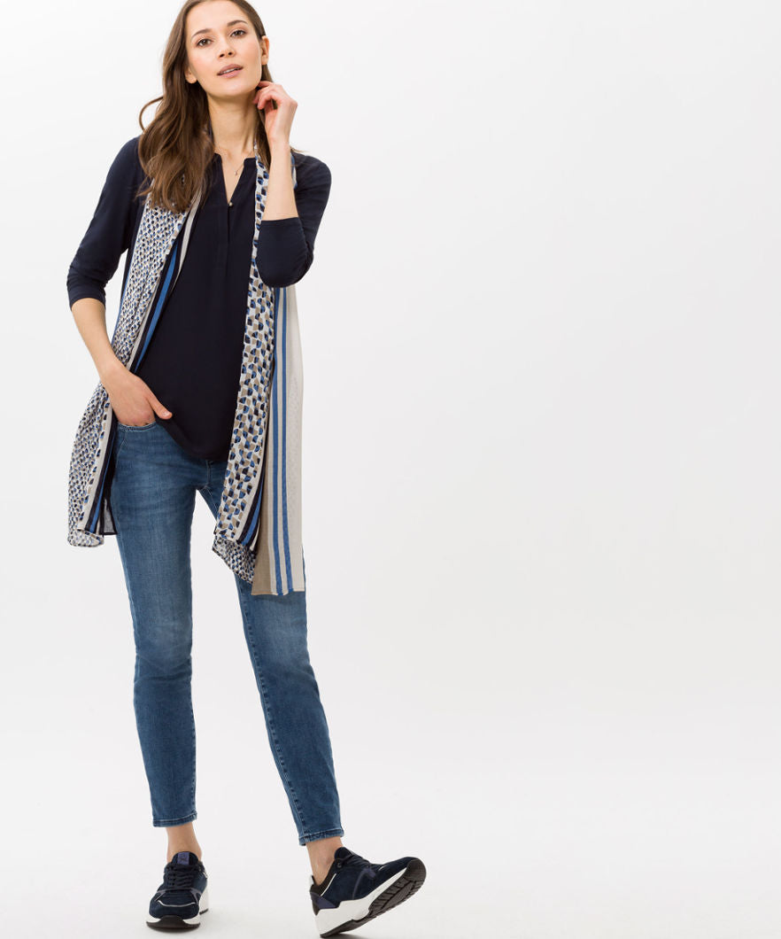 BRAX ANA S REGULAR BLUE BUM PUSH CROP JEAN74-6254