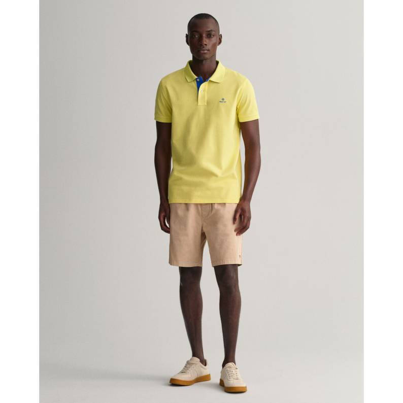 GANT Contrast Collar Piqué Polo Rugger Shirt 2052003 - Clear Yellow